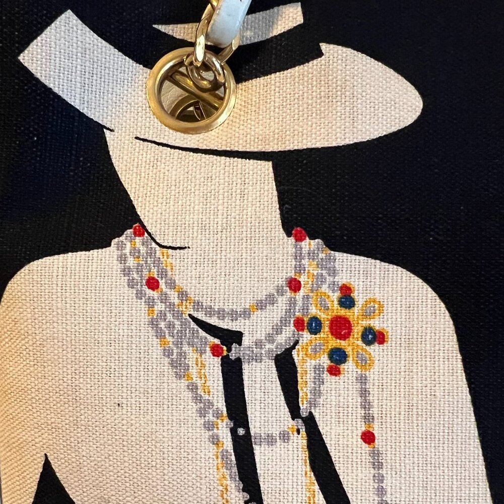 CHANEL Vintage Rare COCO Shoulder Tote Navy White Gold Chain Bag Purse